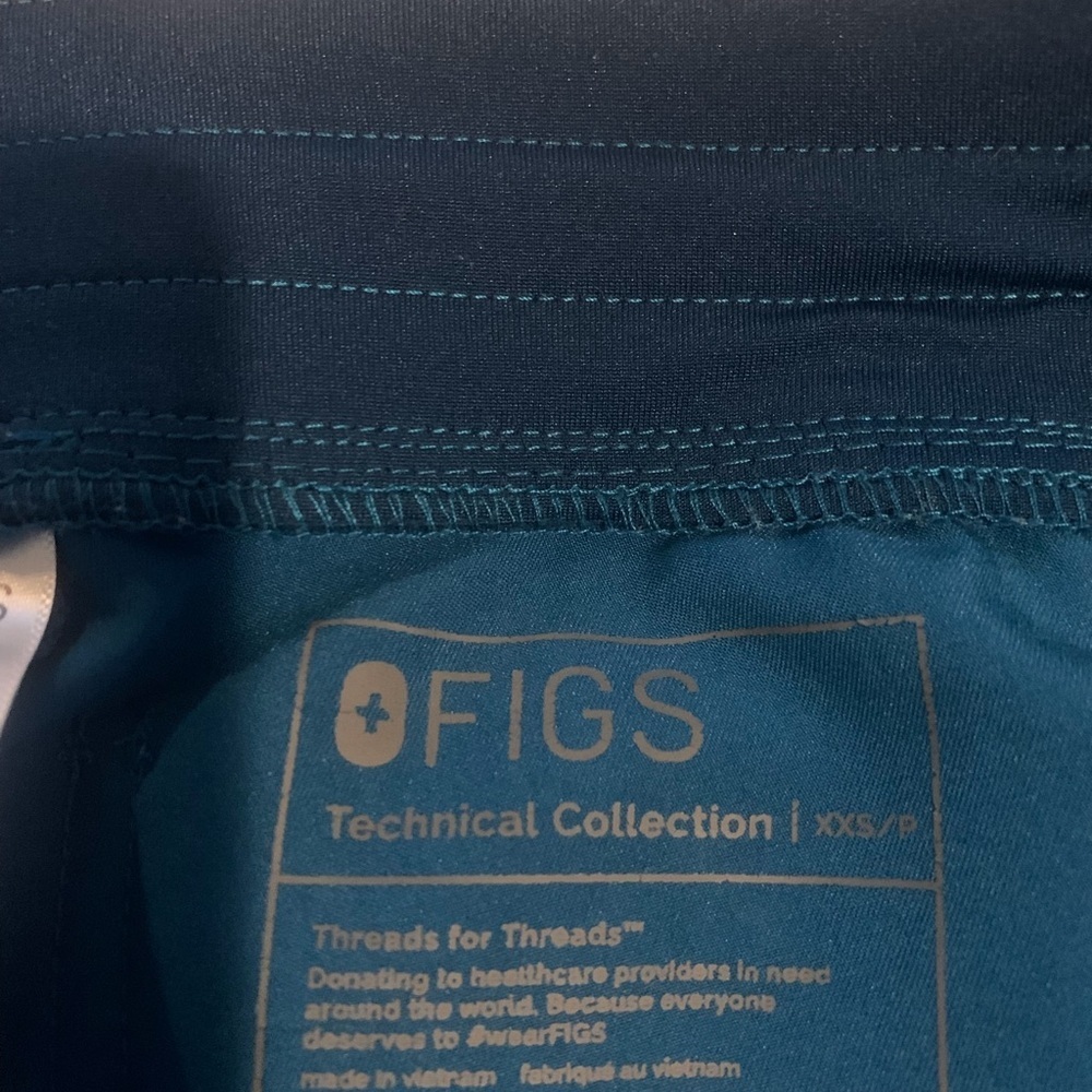 Figs Blue Teal Tone Medical Uniform Joggers Style Set Tops XXS, Pants  XXSP - Picture 11 of 11